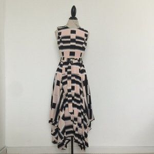 Calvin Klein Black and Pink High Low Dress